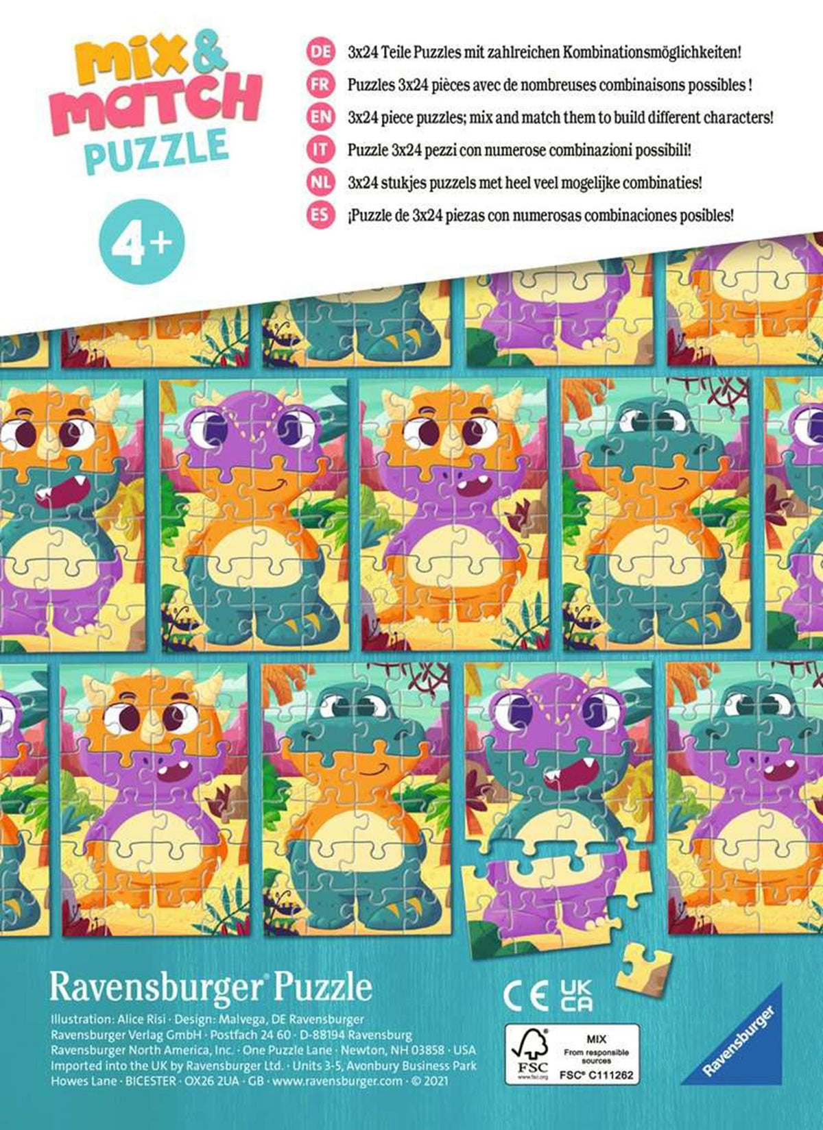 Ravensburger mix match puzzle dinosauri 24s