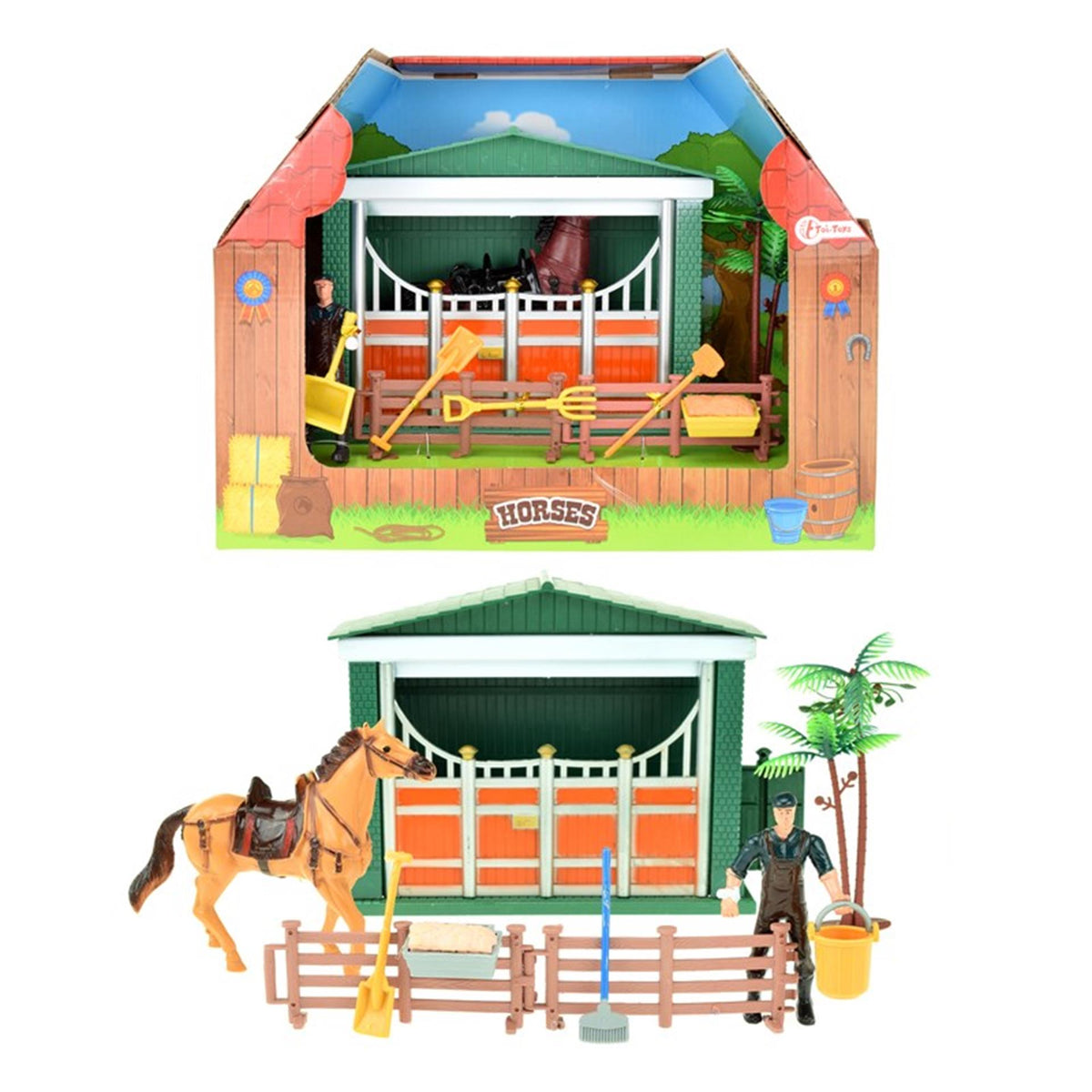 Toi-toys Toi Toys stalla per cavalli con badante e accessori