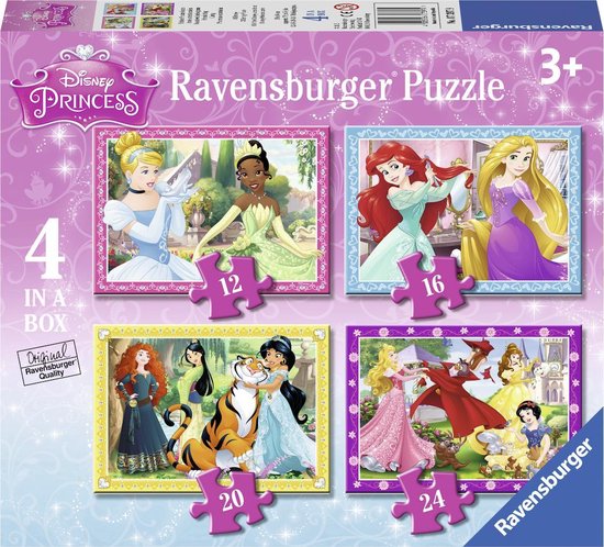 Ravensburger puzzle principessa disney - 12+16+20+24 pezzi - puzzle per bambini