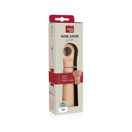 Vacu vin wine saver loop terra – pompa a vuoto per vino – incluso tappo per vino riutilizzabile – 98% plastica riciclata – terra