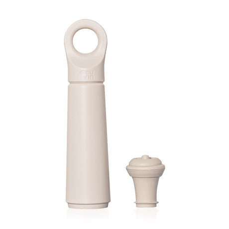 Anello per pompa per vino Vacu Fin – pompa per vino con tappo – sistema di conservazione sottovuoto – colore sabbia – mantiene il vino aperto fresco fino a 10 giorni