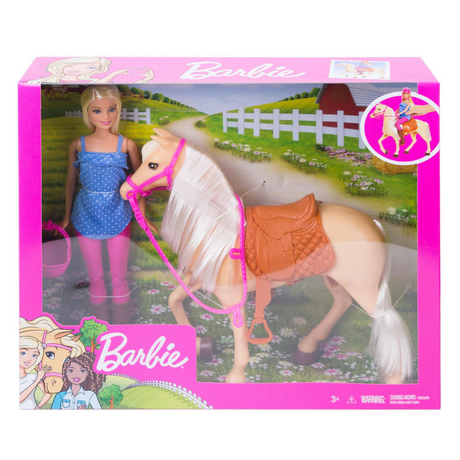 Set da equitazione Barbie - bambola fashion con sella, briglie e casco - 30 cm