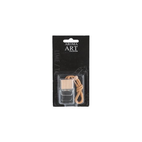 Set diffusore aroma art car pendente in vetro legno 3,5x3,5x5cm