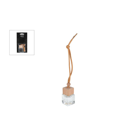 Set diffusore aroma art car pendente in vetro legno 3,5x3,5x5cm