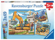 Puzzle Ravensburger veicoli da cantiere di grandi dimensioni - 3x49 pezzi - puzzle per bambini