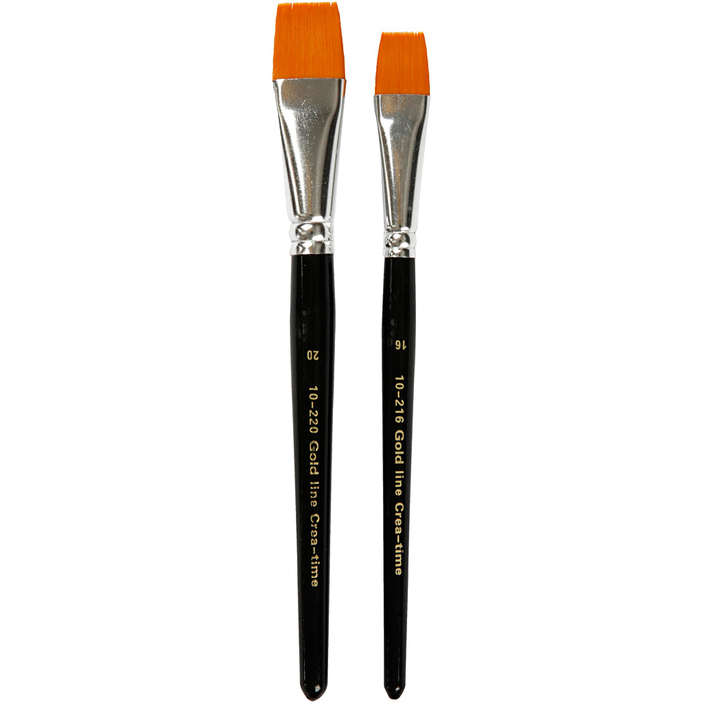 Set piatto di 2 pennelli acrilici della linea Gold di Creativ Company