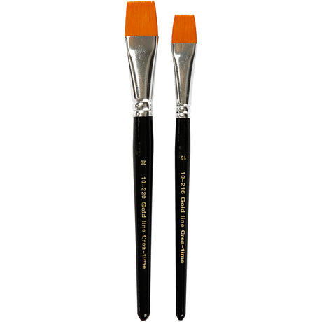 Set piatto di 2 pennelli acrilici della linea Gold di Creativ Company