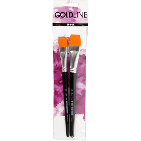 Set piatto di 2 pennelli acrilici della linea Gold di Creativ Company