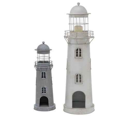 Boltze lanterna domestica faro vetro grigio-bianco set metallo 2 pezzi h54-75cm