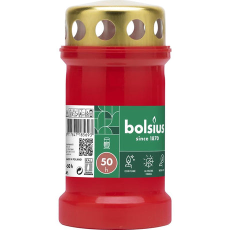 Lampada tombale Bolsius n.3 rossa con coperchio