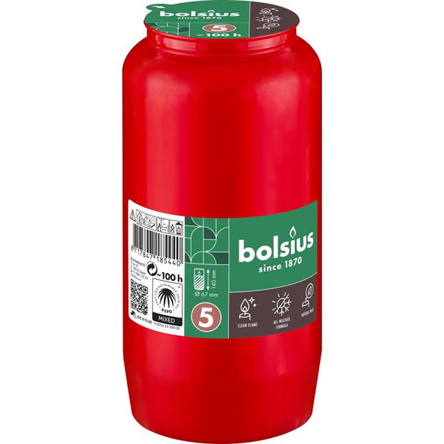 Bolsius luce tombale compo n.5 rossa