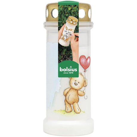 Lampada tombale Bolsius n. 6 orsetti di peluche bianchi