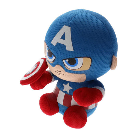 Ty beanie babies marvel capitan america morbido, 15 cm