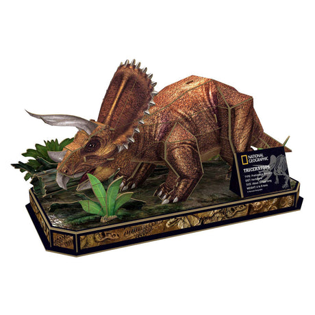 Divertente puzzle 3D triceratopo cubico – kit di costruzione in legno