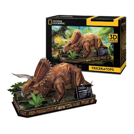Divertente puzzle 3D triceratopo cubico – kit di costruzione in legno