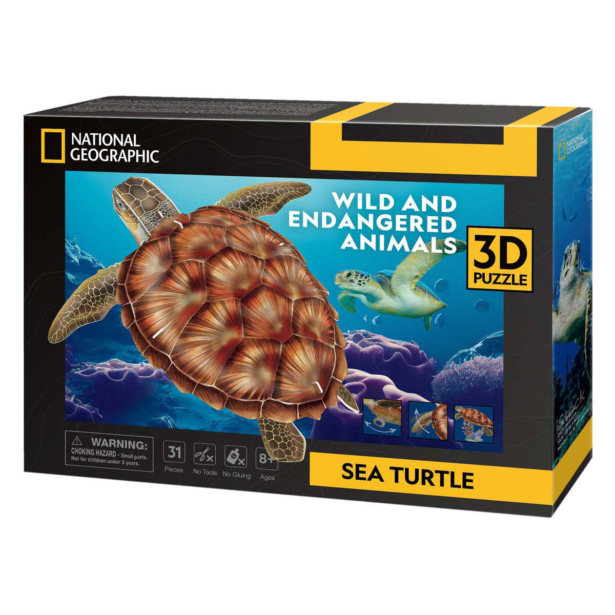 Divertimento cubico puzzle 3D tartaruga marina geografica nazionale