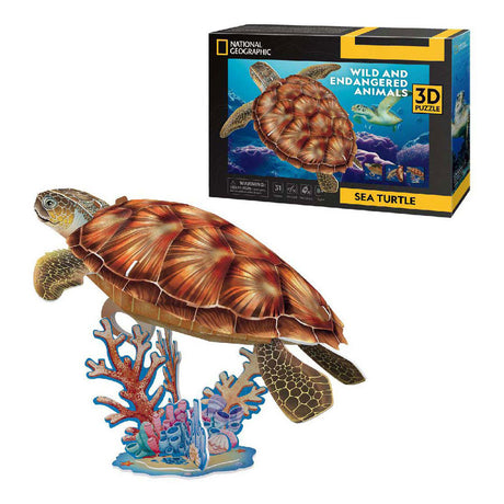 Divertimento cubico puzzle 3D tartaruga marina geografica nazionale
