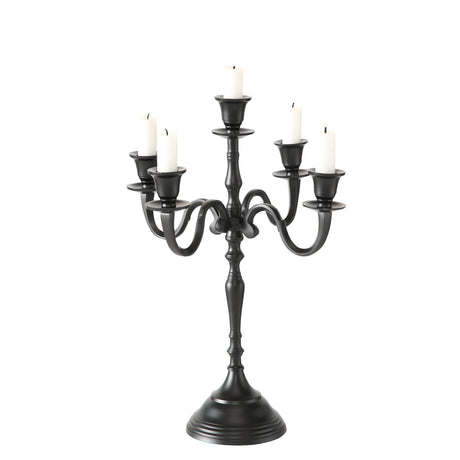 Boltze candeliere domestico Victoria ã˜30xh40cm alluminio nero (candele escluse)