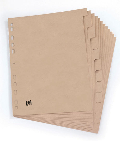Oxford touareg - linguette in cartone - a4 - 12 linguette - non stampato - 11 fori - naturale