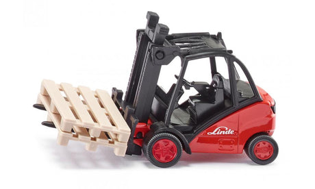 Siku 1722, carrello elevatore per calce, 1:50, metallo plastica, rosso, forca mobile, incl. 2 pallet