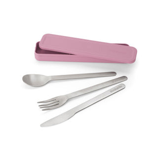 Brabantia set posate make take - to go - 3 pezzi - rosa lilla