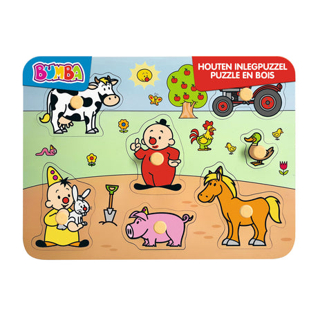 Studio 100 bumba puzzle in legno fattoria, 7 pz.