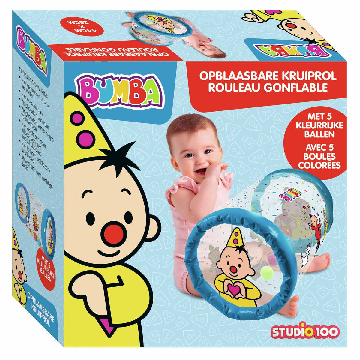 Bumba cingolato gonfiabile - coriandoli - con 5 palline colorate