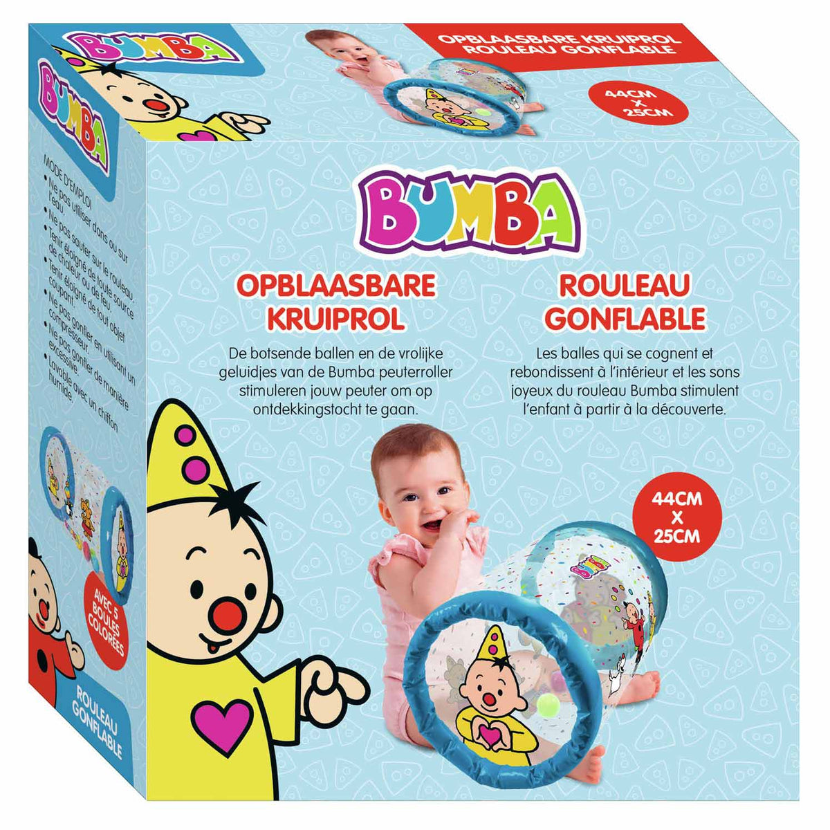 Bumba cingolato gonfiabile - coriandoli - con 5 palline colorate
