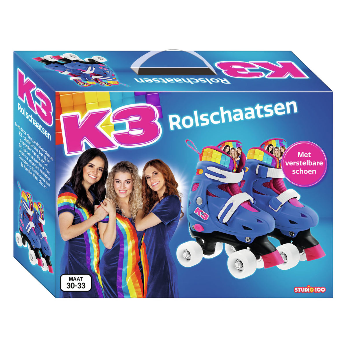 Studio 100 K3 Roller pattinaggio arcobaleno, taglia 30-33