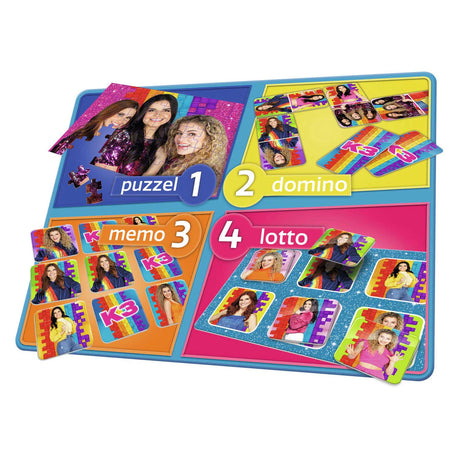 Gioco K3 - Gioco 4 in 1: promemoria, domino, puzzle e lotto