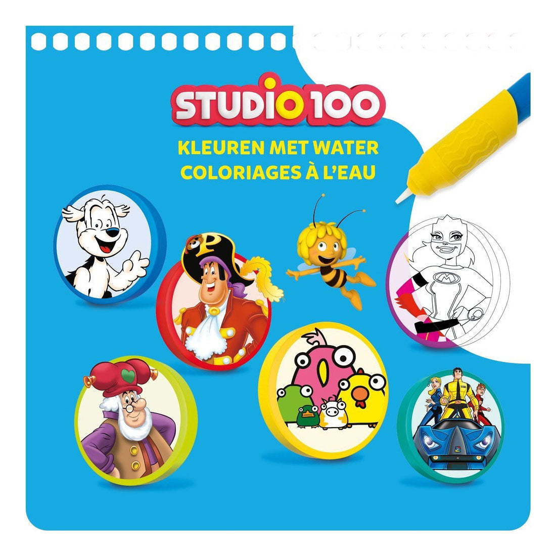 Studio 100 colori con libro da colorare all'acqua