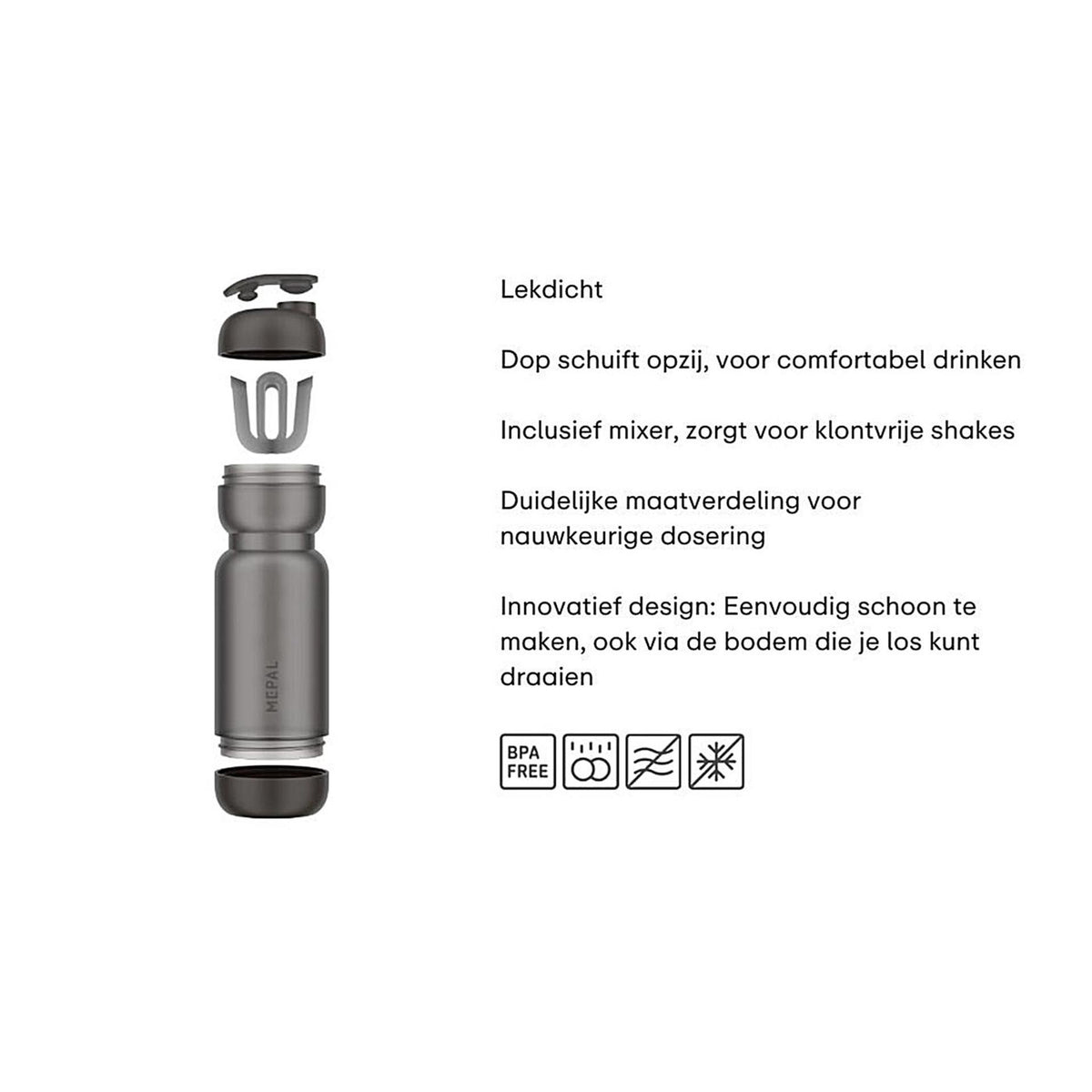 Mepal Sports Shake Cup 800ml - nero grafite