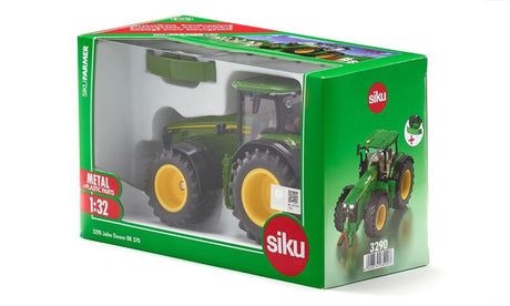 Siku 3290, John Deere 8R 370, 1:32, metallo plastica, verde, incl. contrappeso, cofano apribile