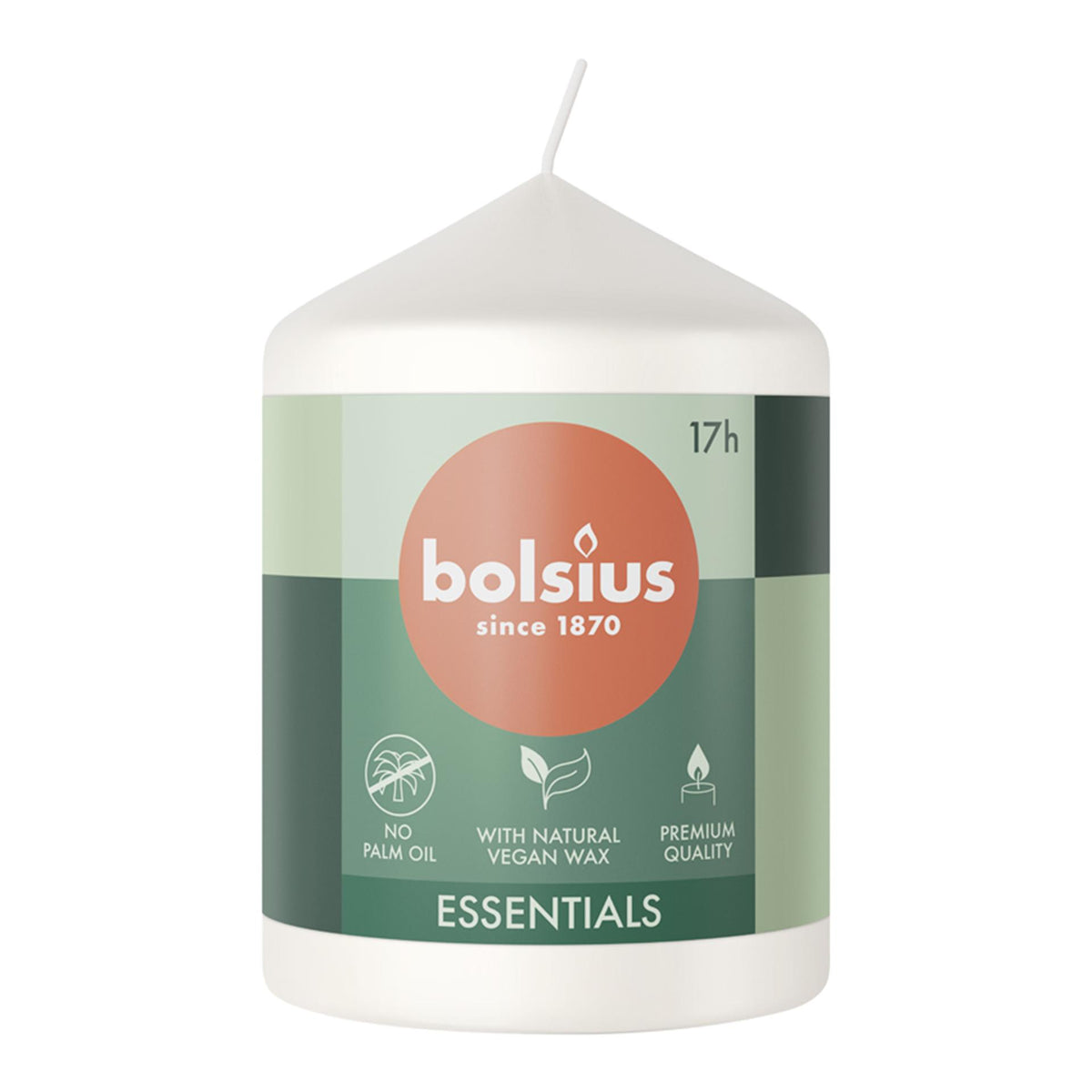 Candela a colonna Bolsius 80 58 bianco nuvola