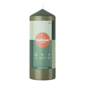 Candela a colonna Bolsius 150 58 oliva fresca