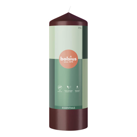 Candela a colonna Bolsius Essentials 200 68 rosso velluto