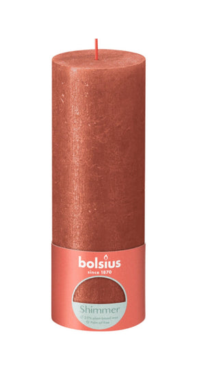Candela a colonna rustica Bolsius 190 68 ambra