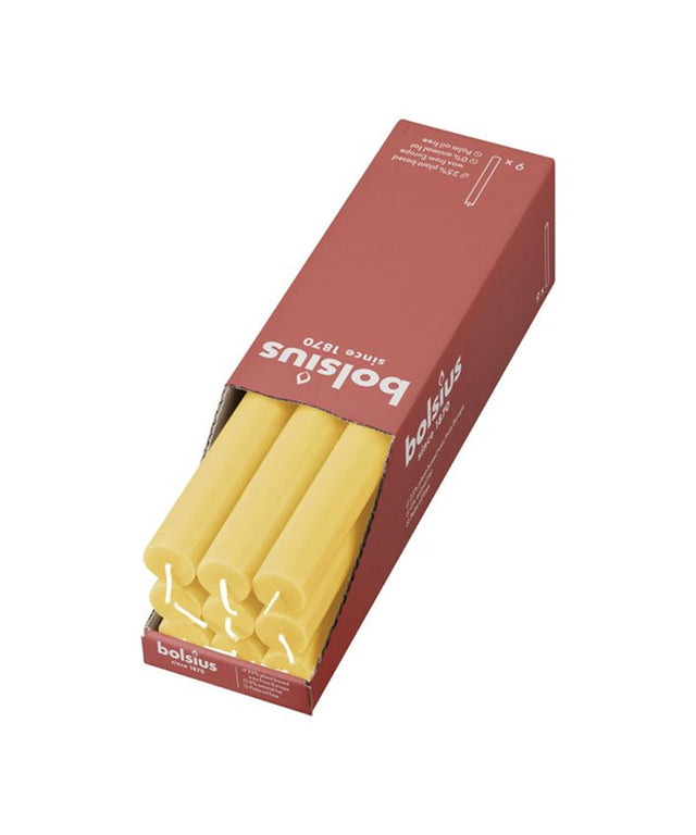 Candela da tavolo rustica Bolsius giallo sole 270 23mm