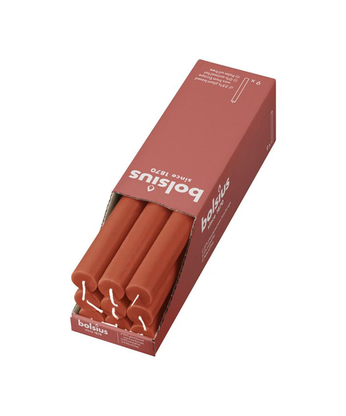 Candela da tavolo rustica Bolsius arancione terroso 270 23mm