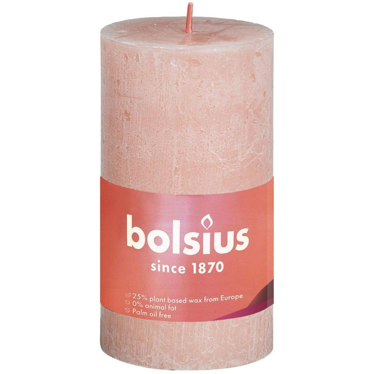 Candela a colonna rustica Bolsius 100 50 rosa