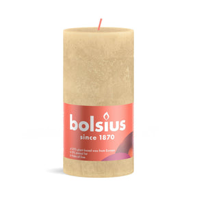 Candela a colonna Bolsius 100 50 rustico avena beige - avena beige