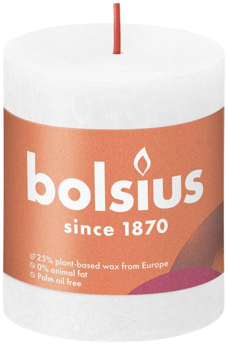 Candela a colonna Bolsius 8x6,8 cm bianca