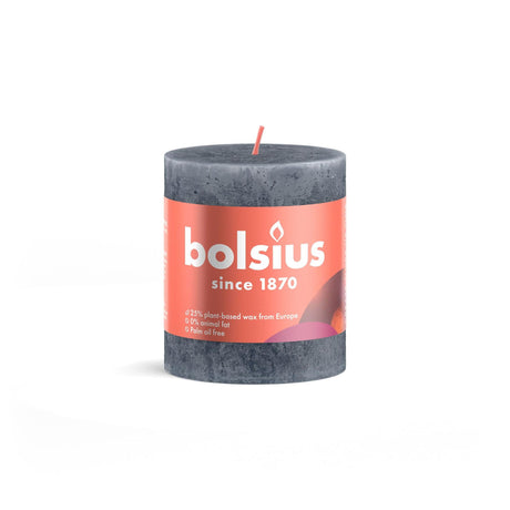 Candela a colonna Bolsius 80 68 rustico blu ardesia-blu ardesia