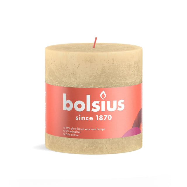 Candela a colonna Bolsius 100 100 rustico avena beige-avena beige