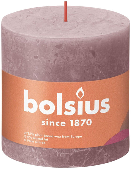 Candela a colonna rustica Bolsius 100 100 rosa