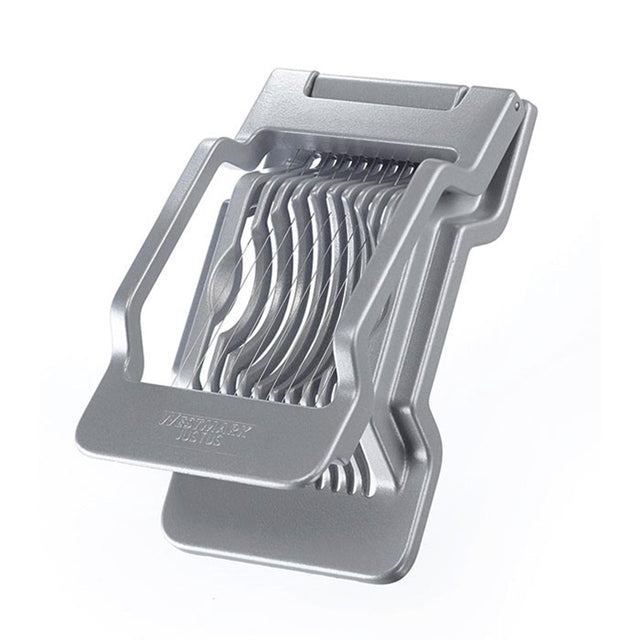 Tagliauova Westmark per fette rotonde e ovali, fili da taglio in acciaio inossidabile tensionati individualmente, acciaio inossidabile alluminio, justus, grigio, 10402260