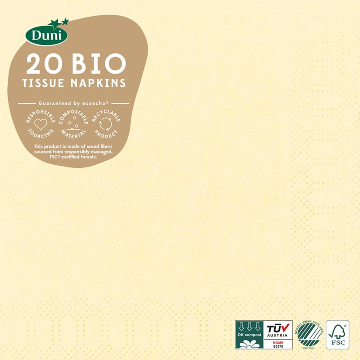 Tovaglioli Duni 33x33 panna