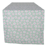 Daisy flowers tafelloper groen 50x140 cm | 3 stuks