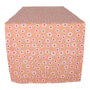 Daisy flowers tafelloper oranje 50x140 cm | 3 stuks