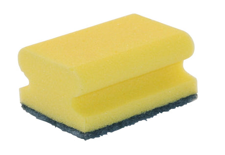 Luva spugna abrasiva con manico giallo verde ca. 95x70x30 mm set da 2